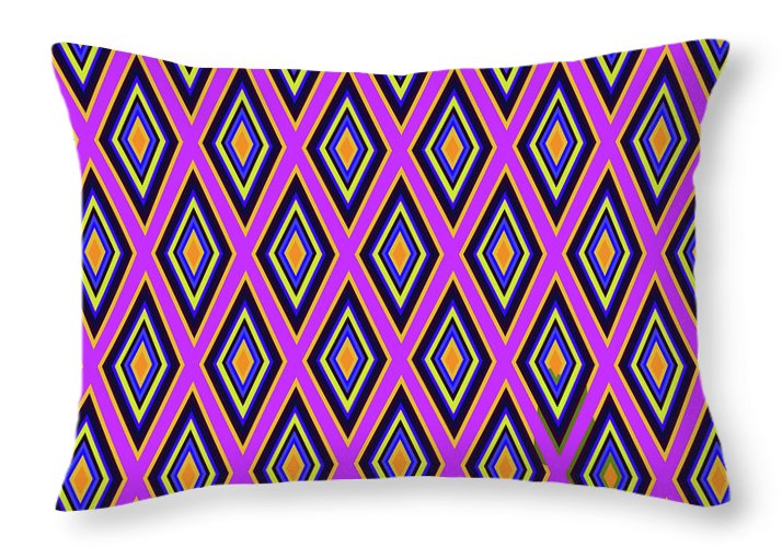 Colorful Diamonds Variation 4 - Throw Pillow