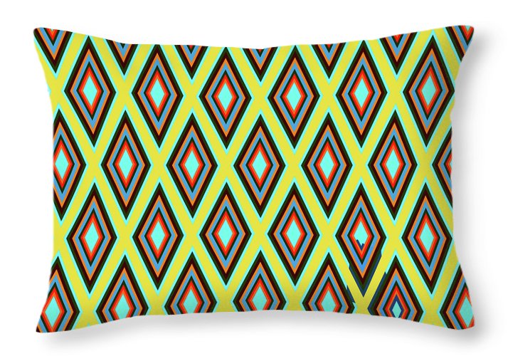 Colorful Diamonds Variation 5 - Throw Pillow
