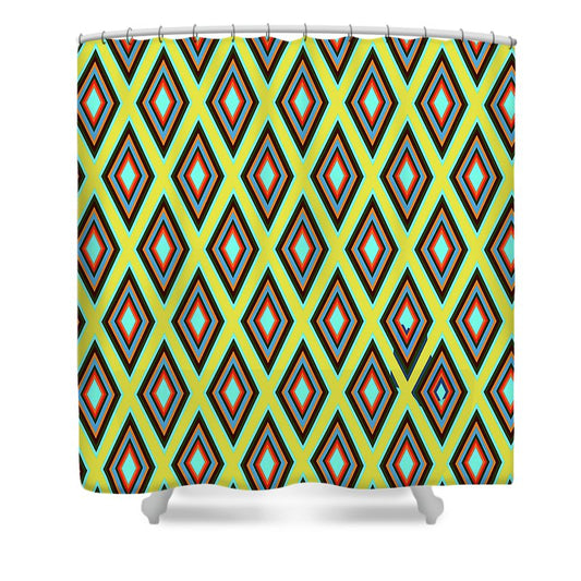 Colorful Diamonds Variation 5 - Shower Curtain