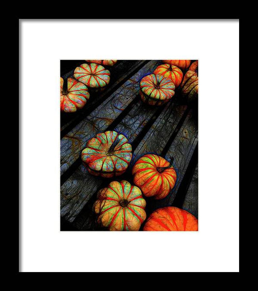 Colorful Fall Gourds - Framed Print