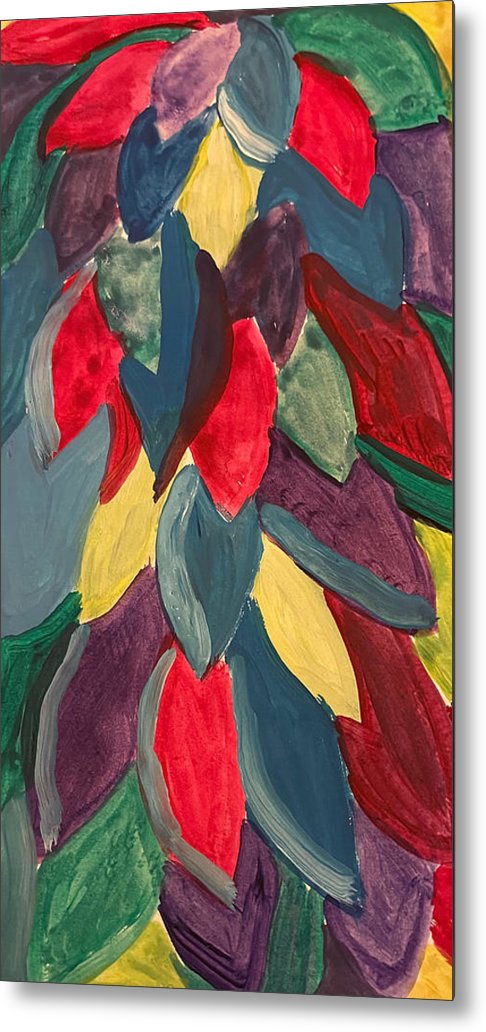 Colorful Leaves Watercolor - Metal Print