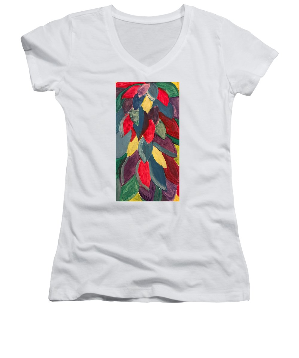 Colorful Leaves Watercolor - Women's V-Neck
