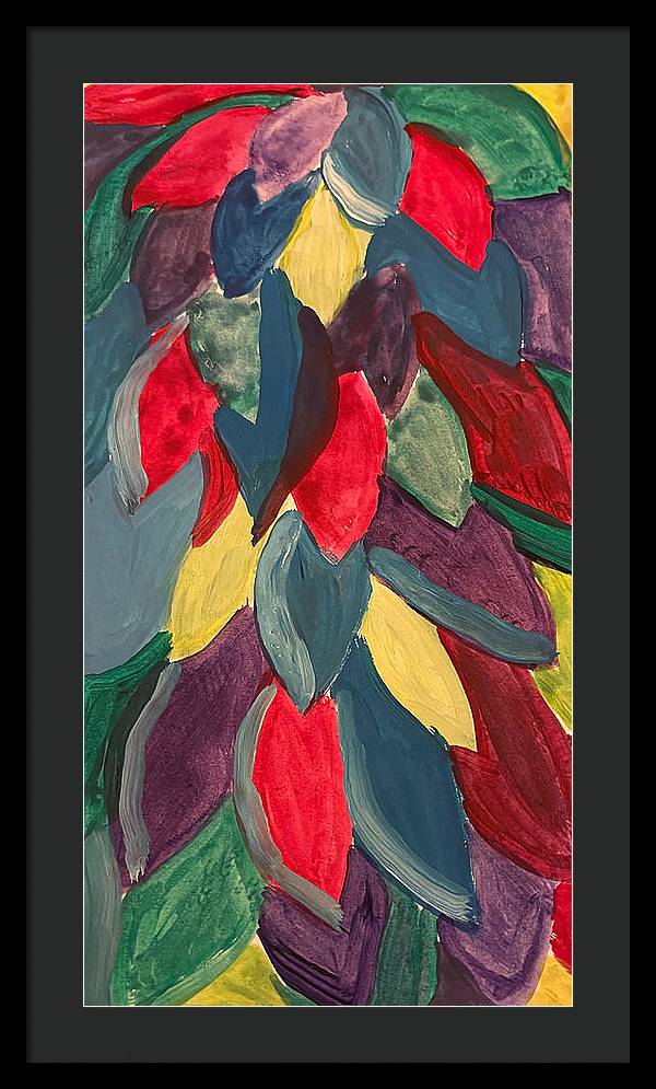 Colorful Leaves Watercolor - Framed Print