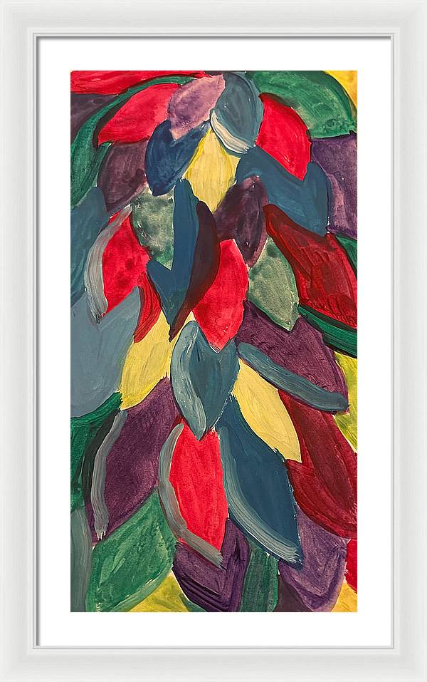 Colorful Leaves Watercolor - Framed Print