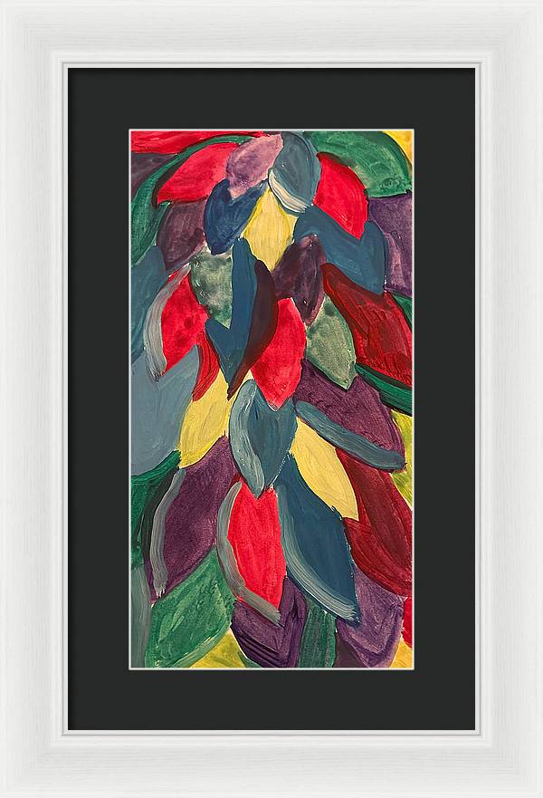 Colorful Leaves Watercolor - Framed Print