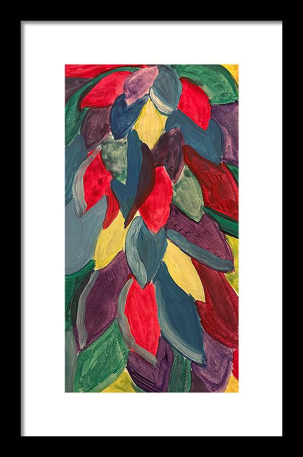 Colorful Leaves Watercolor - Framed Print