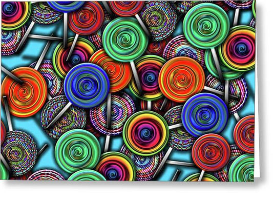 Colorful Lollipops - Greeting Card