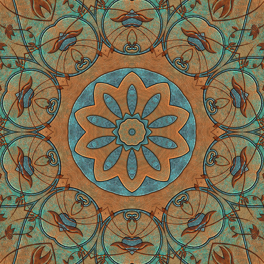 Copper Patina Kaleidoscope Digital Image Download