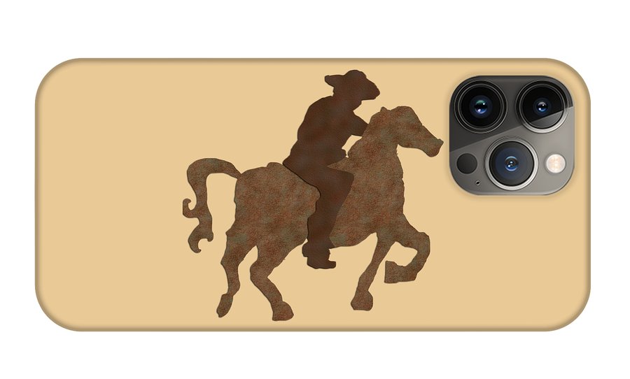 Cowboy On A Horse - Phone Case