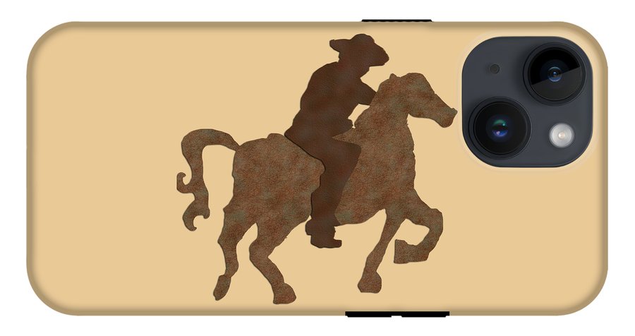 Cowboy On A Horse - Phone Case