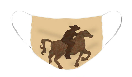 Cowboy On A Horse - Face Mask