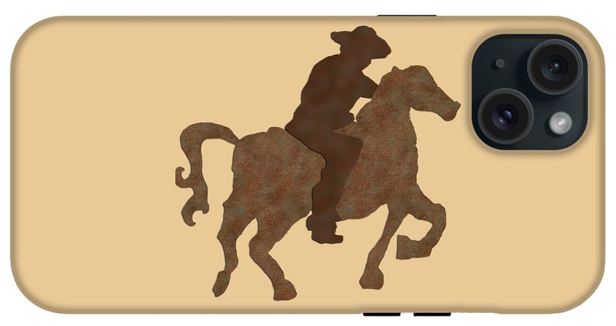 Cowboy On A Horse - Phone Case