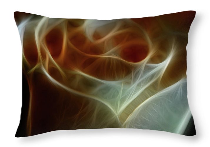Cream and Amber Rose - Throw Pillow