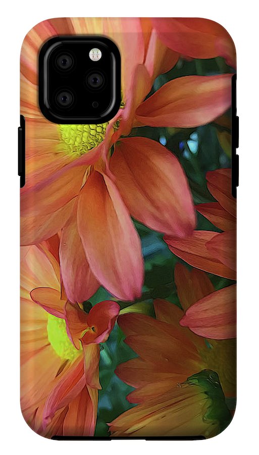 Cream and Pink Daisies Close Up - Phone Case