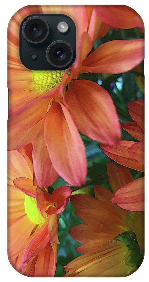 Cream and Pink Daisies Close Up - Phone Case