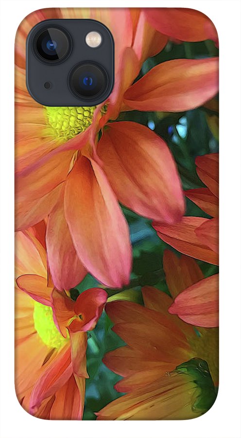 Cream and Pink Daisies Close Up - Phone Case
