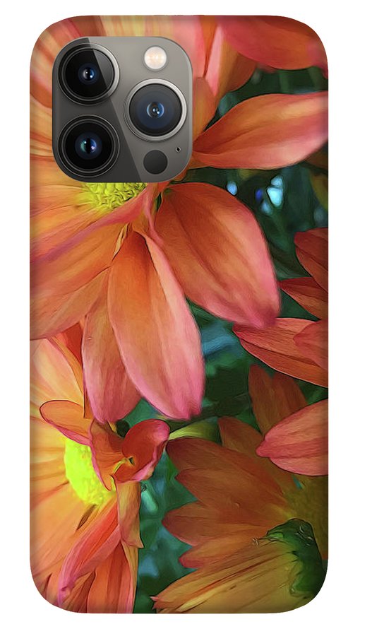 Cream and Pink Daisies Close Up - Phone Case