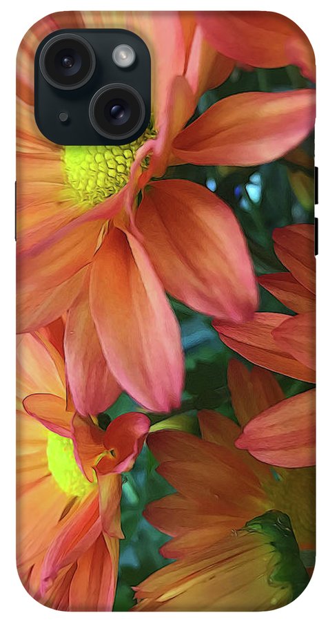 Cream and Pink Daisies Close Up - Phone Case