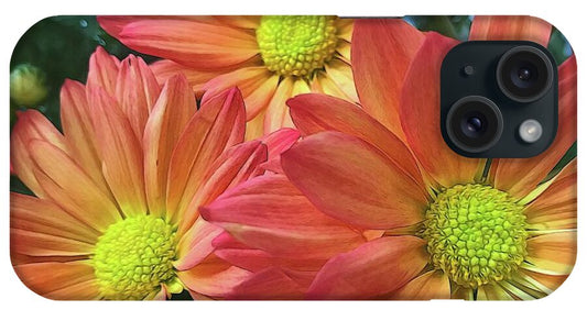 Cream And Pink Three Flower Close Up - Phone Case