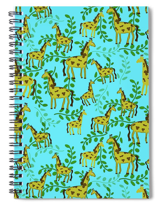 Cute Giraffes Pattern - Spiral Notebook