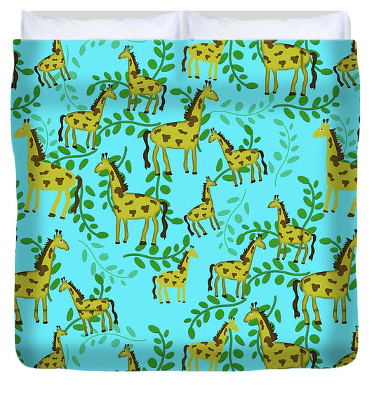 Cute Giraffes Pattern - Duvet Cover