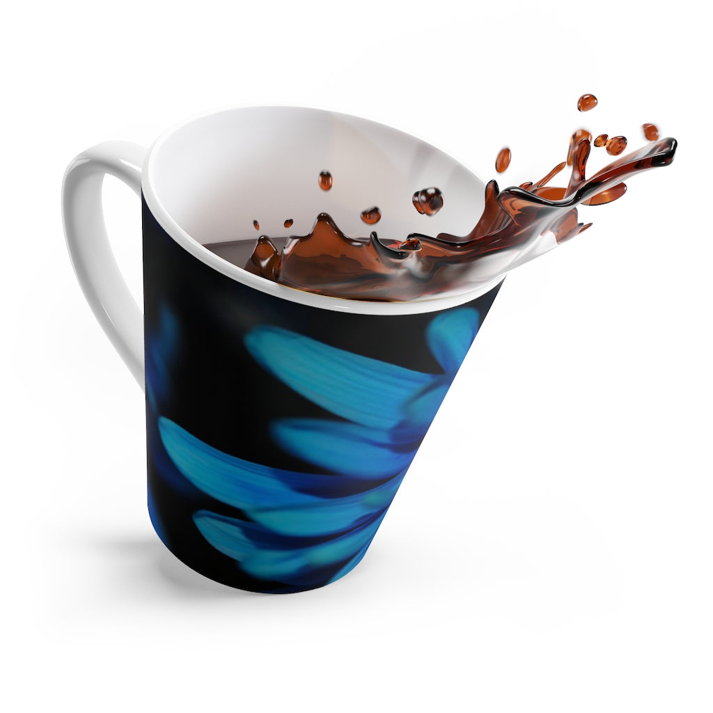 Blue Daisy Latte mug