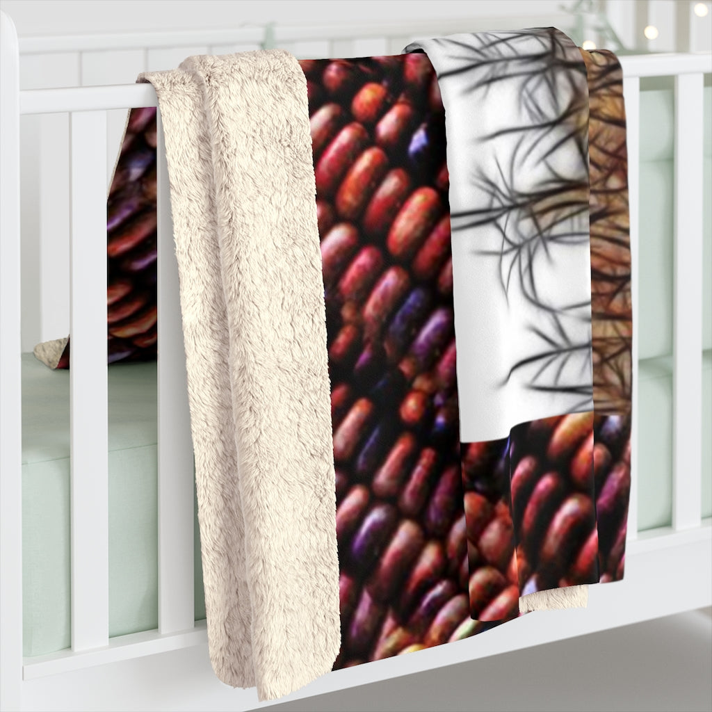 Cornfield on Purple Corn Sherpa Fleece Blanket