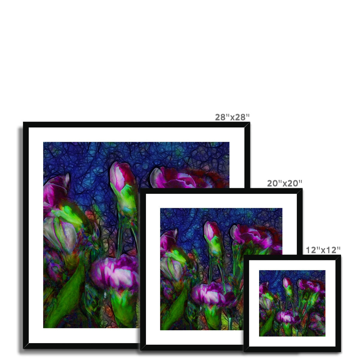 Abstract Pink Carnations Framed & Mounted Print