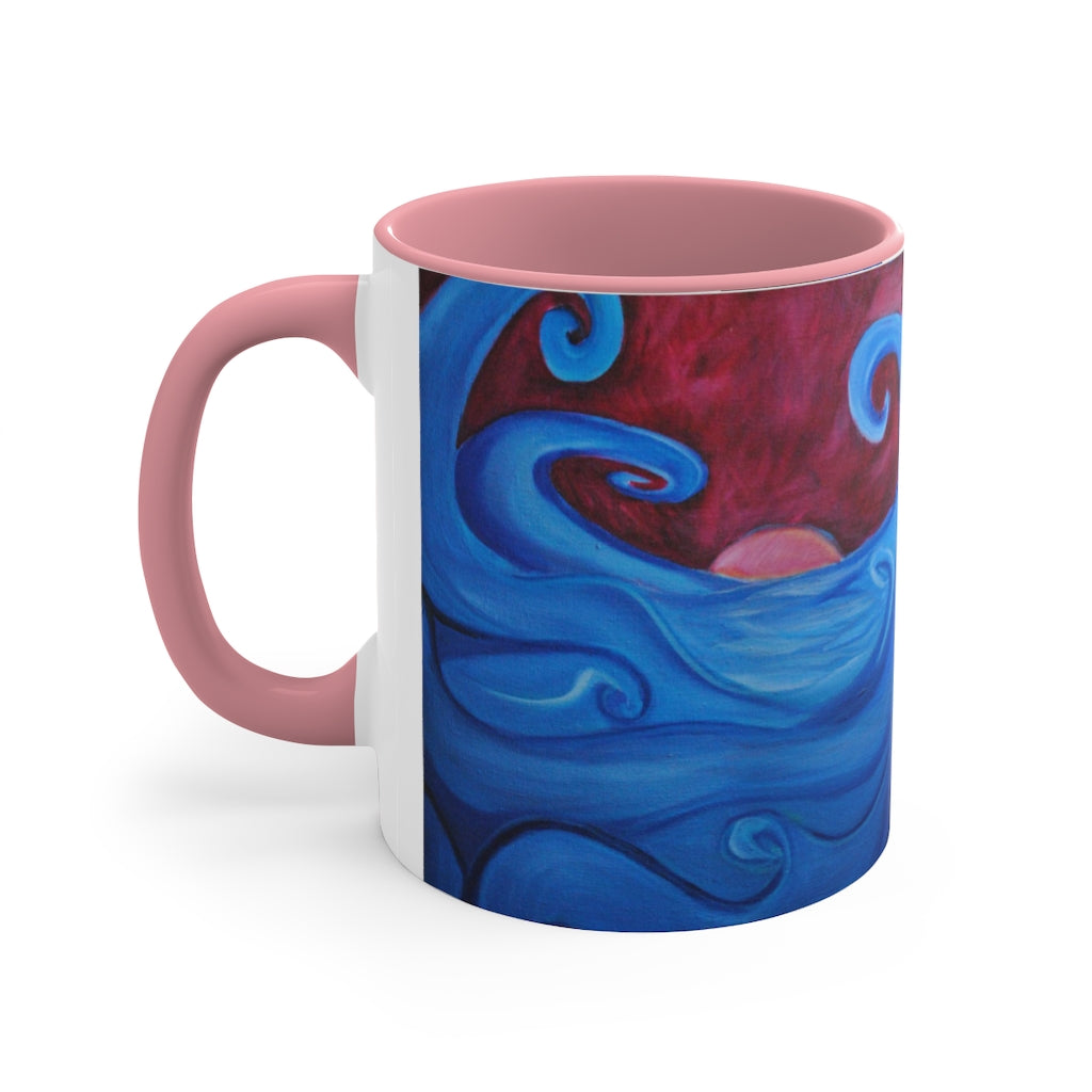 Blown Ocean Waves Accent Coffee Mug, 11oz