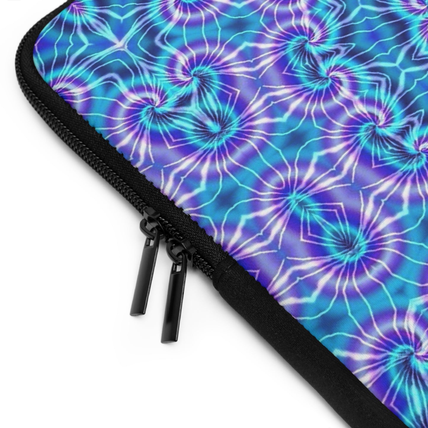 Blue and Purple Tie Dye Kaleidoscope Laptop Sleeve