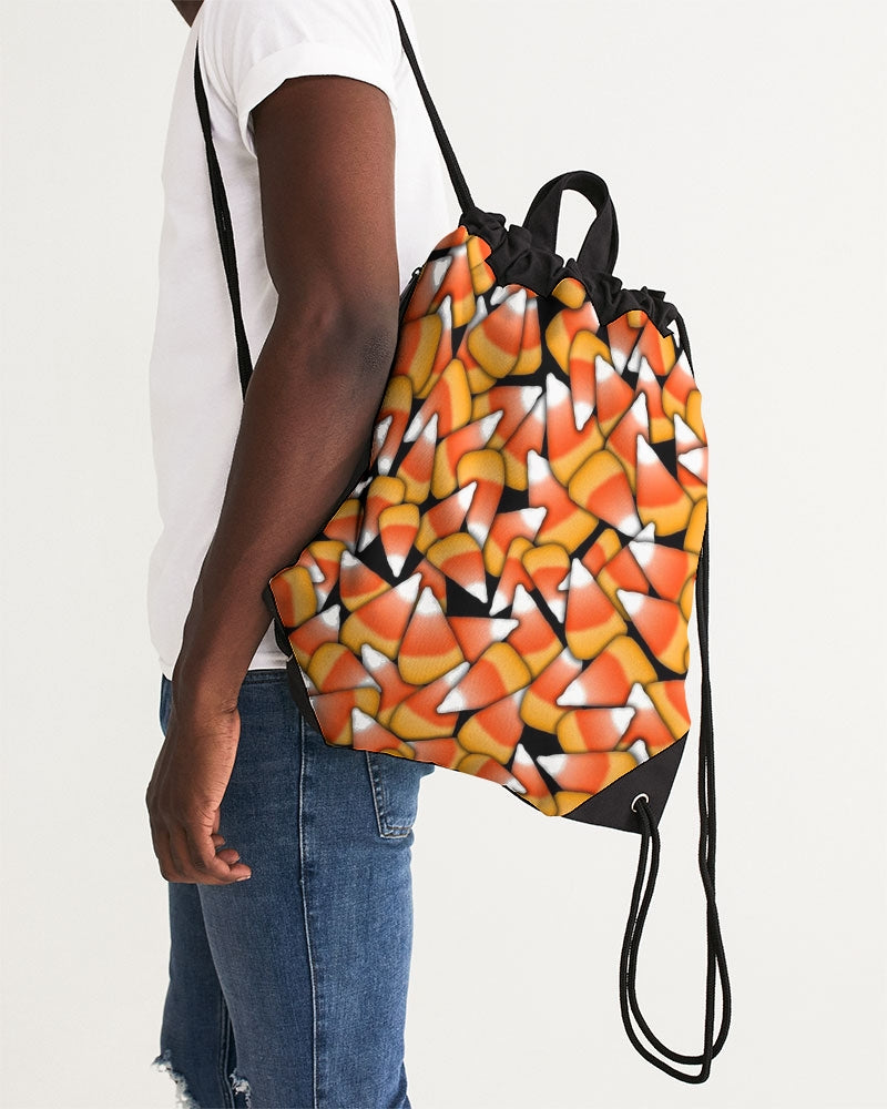 Candy Corn Pattern Canvas Drawstring Bag