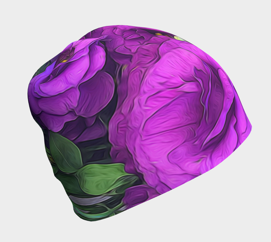 Purple Lisianthus Flowers Hat