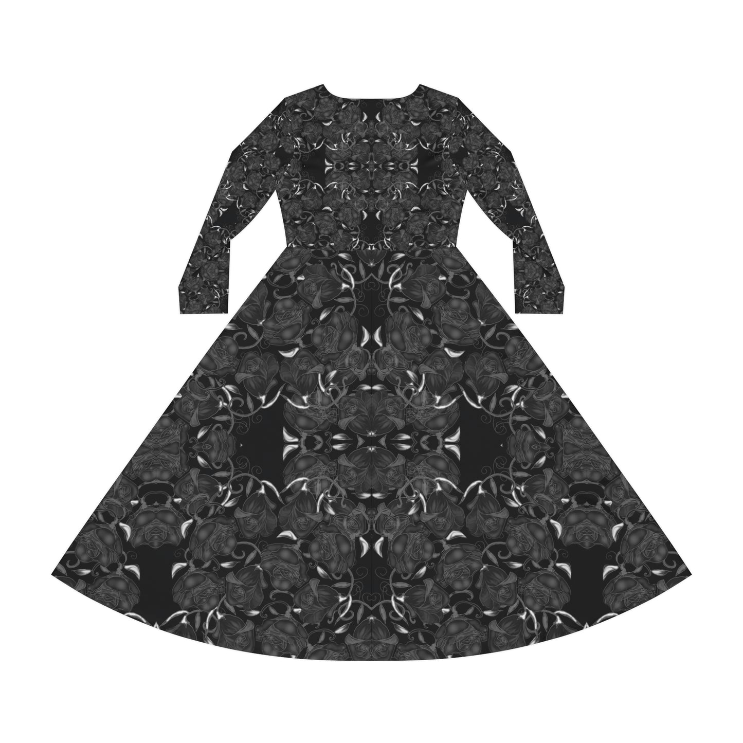 Black Roses Women's Long Sleeve Dance Dress