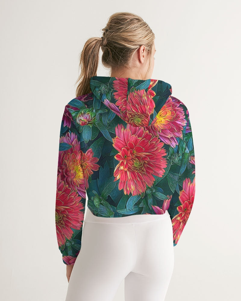 Warm Fall Mums Women's Cropped Hoodie