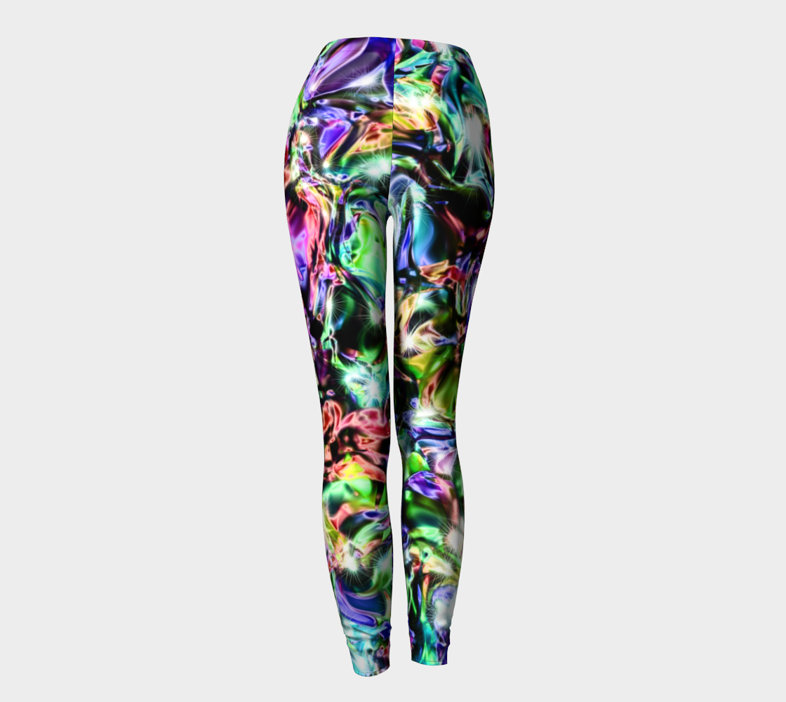 Rainbow sparkly Liquid Metal Leggings