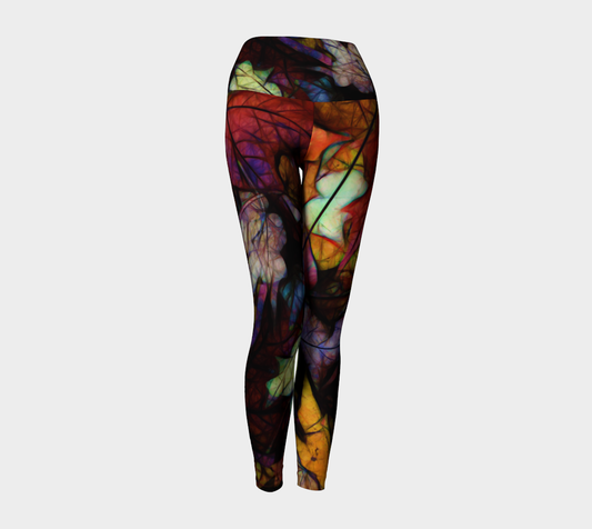 Fall Leaves Abstract Yoga Leggings