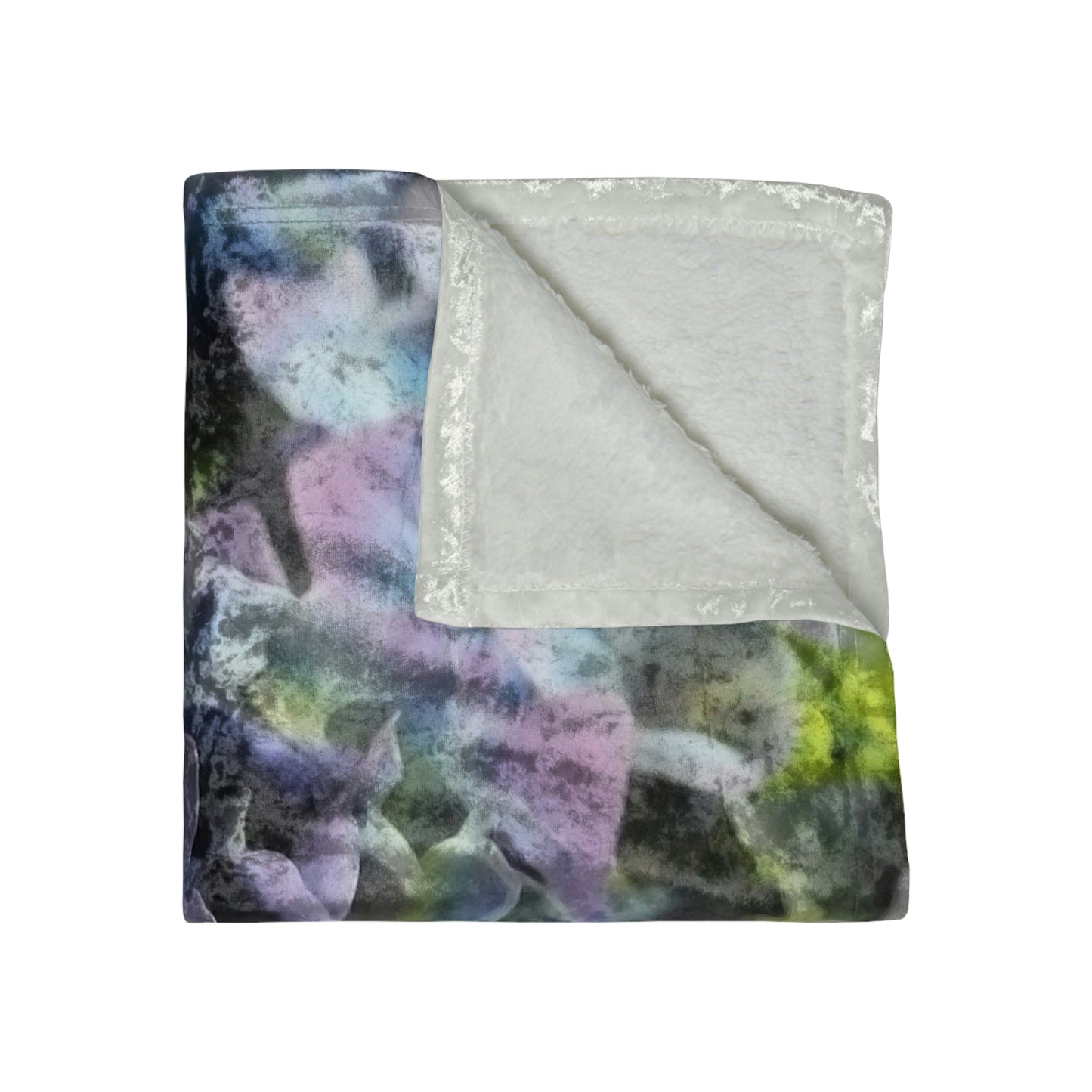 Blue and Purple Hydrangeas Crushed Velvet Blanket
