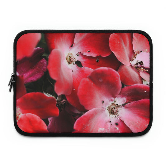 Bright Red Flowers Laptop Sleeve