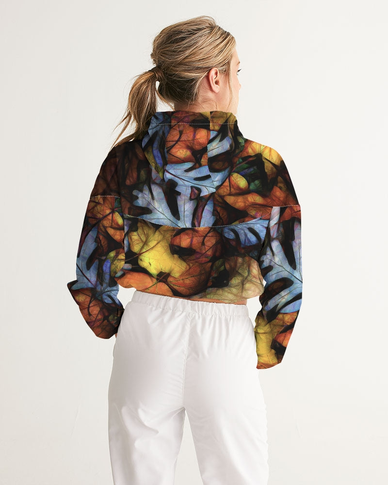 Mid October Leaves Women's Cropped Windbreaker