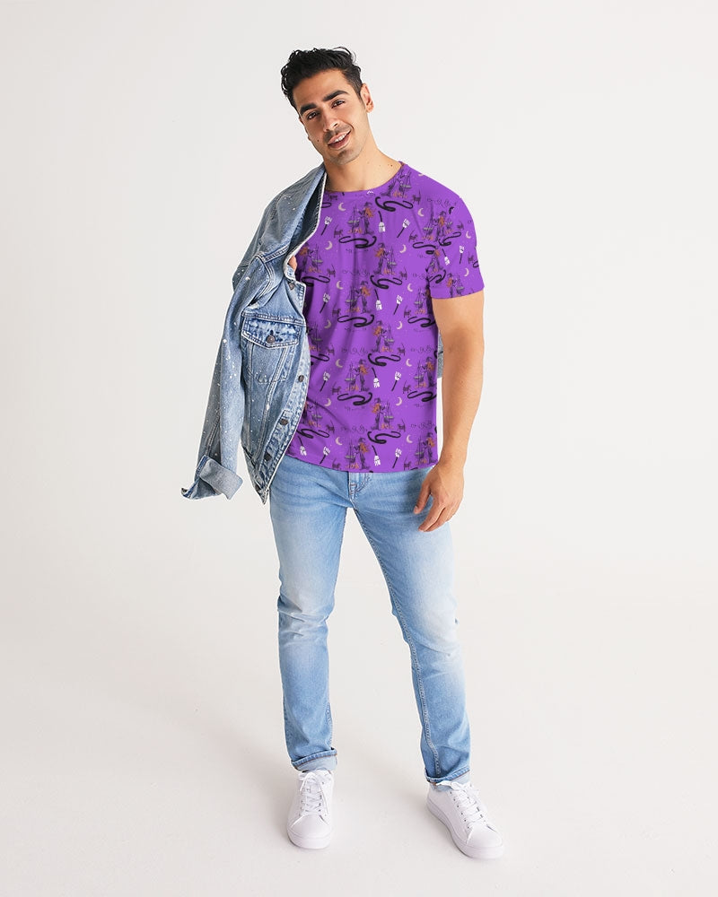 Witch Cat Cauldron Pattern Men's Tee