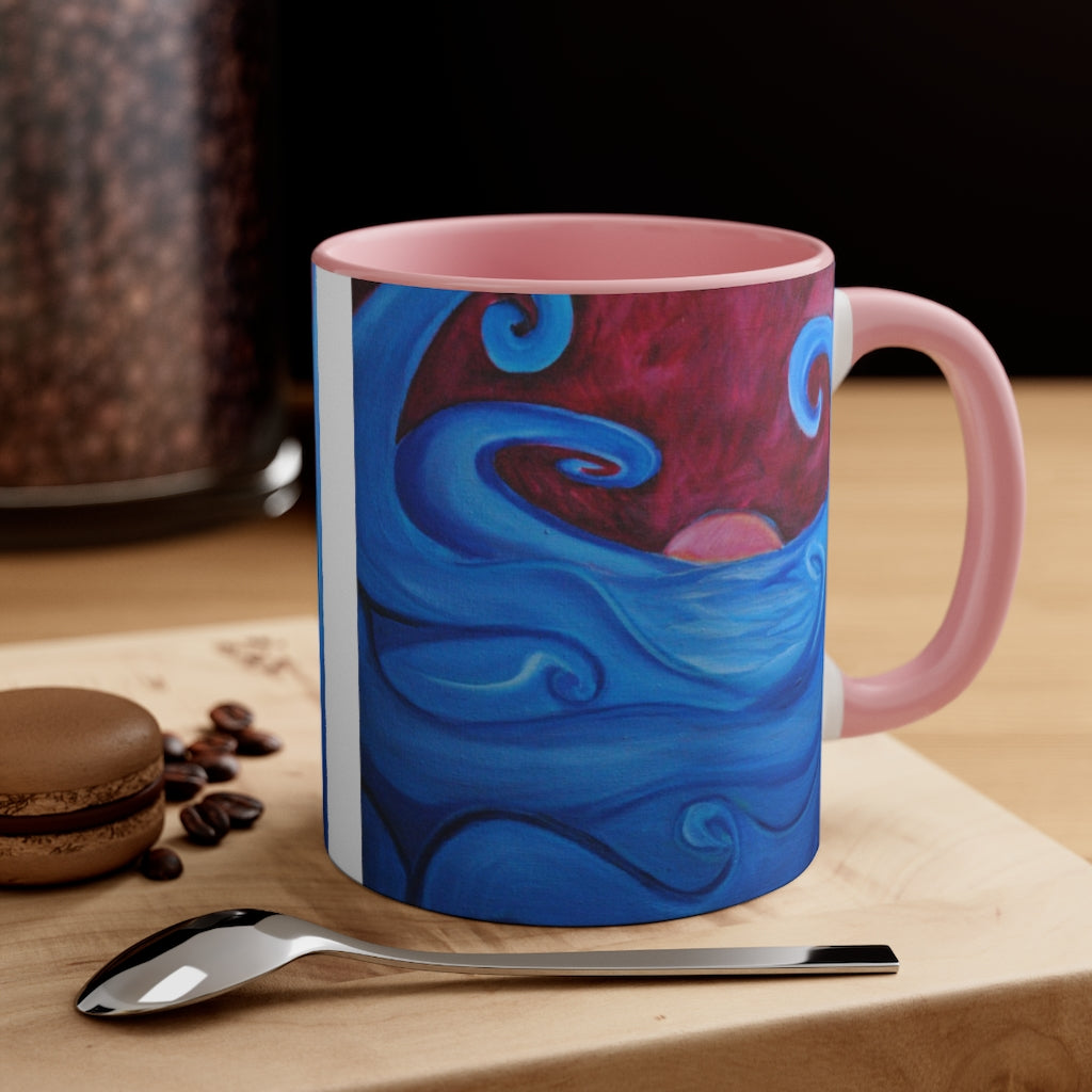 Blown Ocean Waves Accent Coffee Mug, 11oz