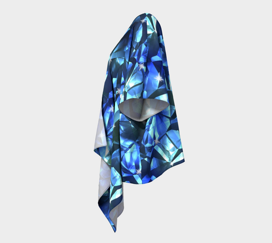 Blue Crystal Draped Kimono