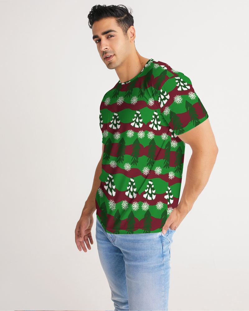 Snowy Evergreen Pattern Men's Tee