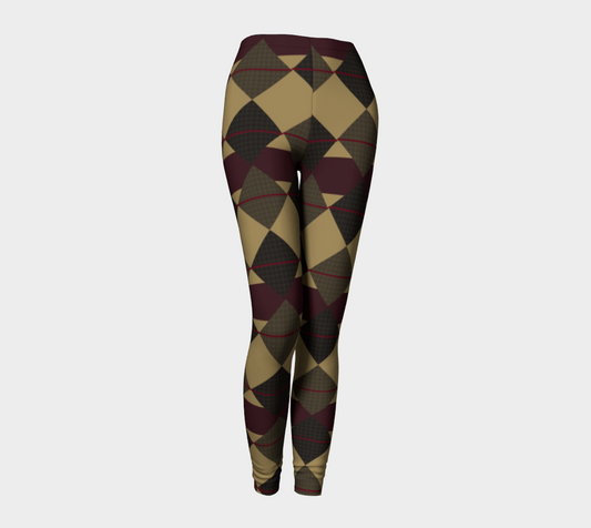 Checkered Brown Plaid Leggings
