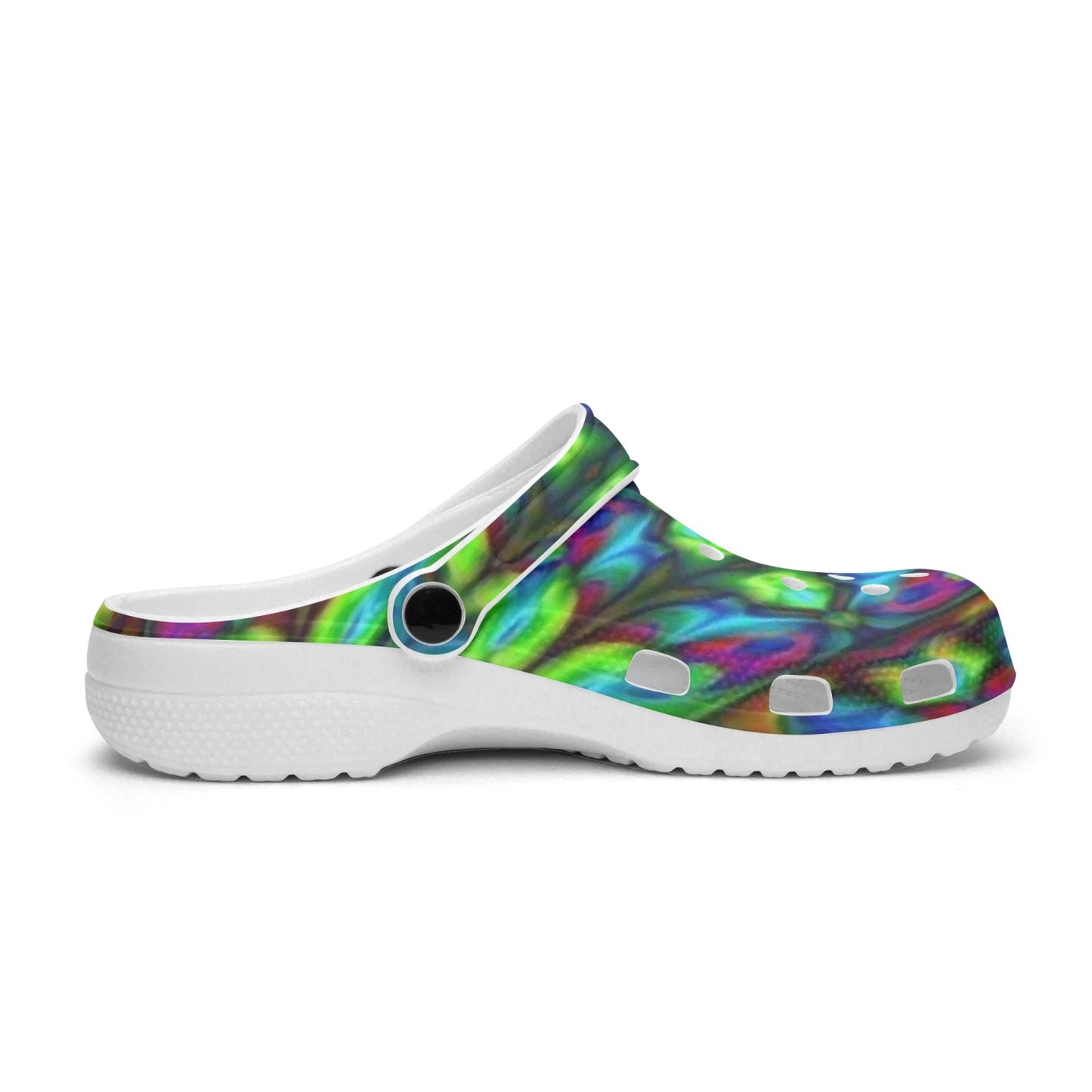 Blue and Green Kaleidoscope 413. All Over Printed Clogs