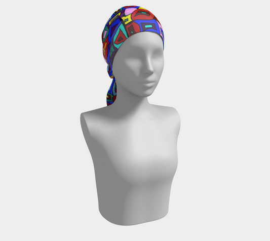 Wavy Squares Pattern Long Scarf