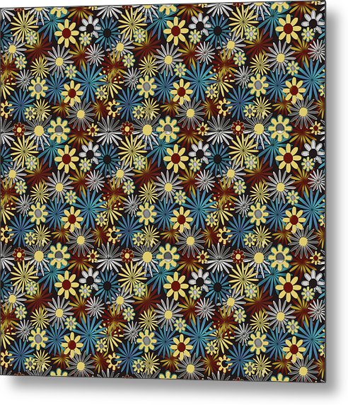 Daisies Pattern Variation 1 - Metal Print