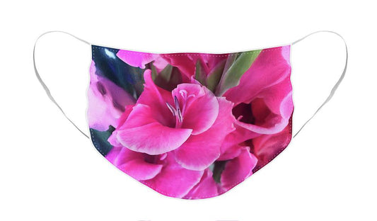 Dark Pink Gladiolas - Face Mask