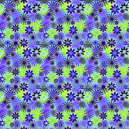 Purple and Green Daisies Digital Image Download