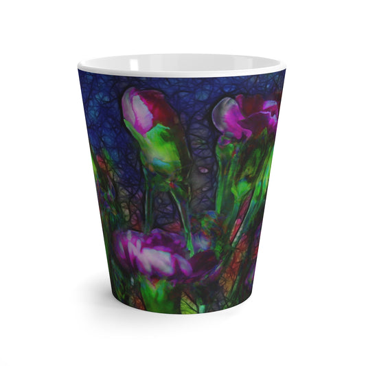 Abstract Pink Carnations Latte mug